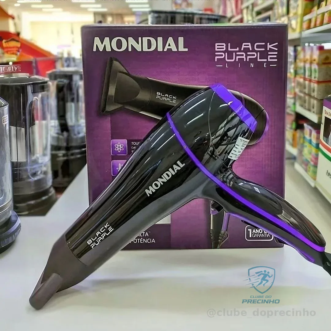 Secador De Cabelos, Mondial, 2000w - Scn-01 Preto/violeta 127v