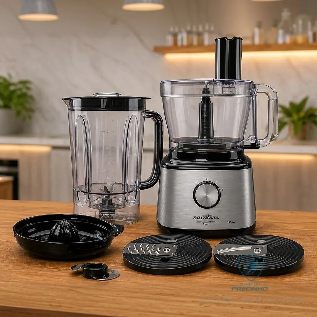 Multiprocessador Britânia 5 Em 1 Bmp2000 1300w Cor Prateado 220v