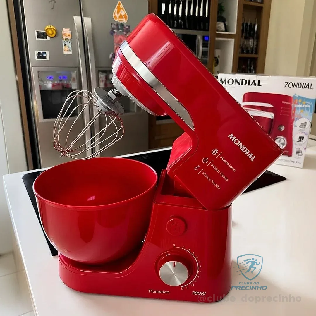 Batedeira Planetária Bp-03-r 12 Velocidades 700w Mondial Vermelho 127v