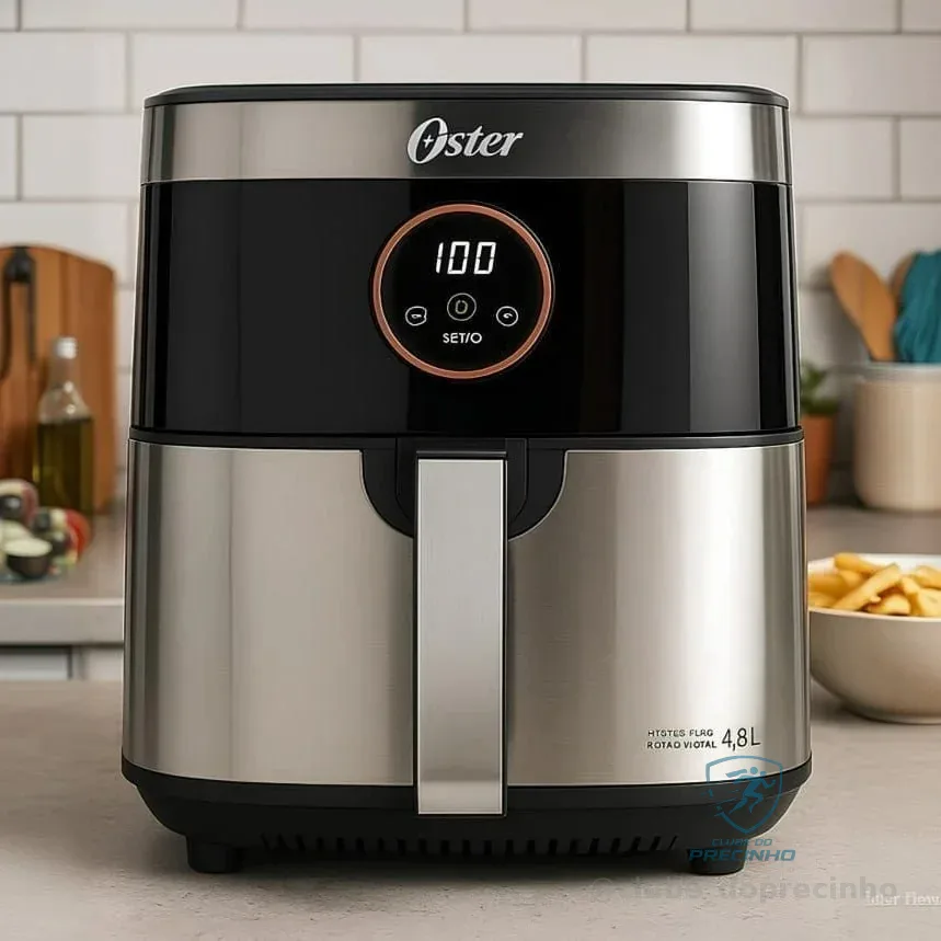 Fritadeira Sem Óleo 4,8 Litros Black Inox Ofrt660 Oster Preto 220v