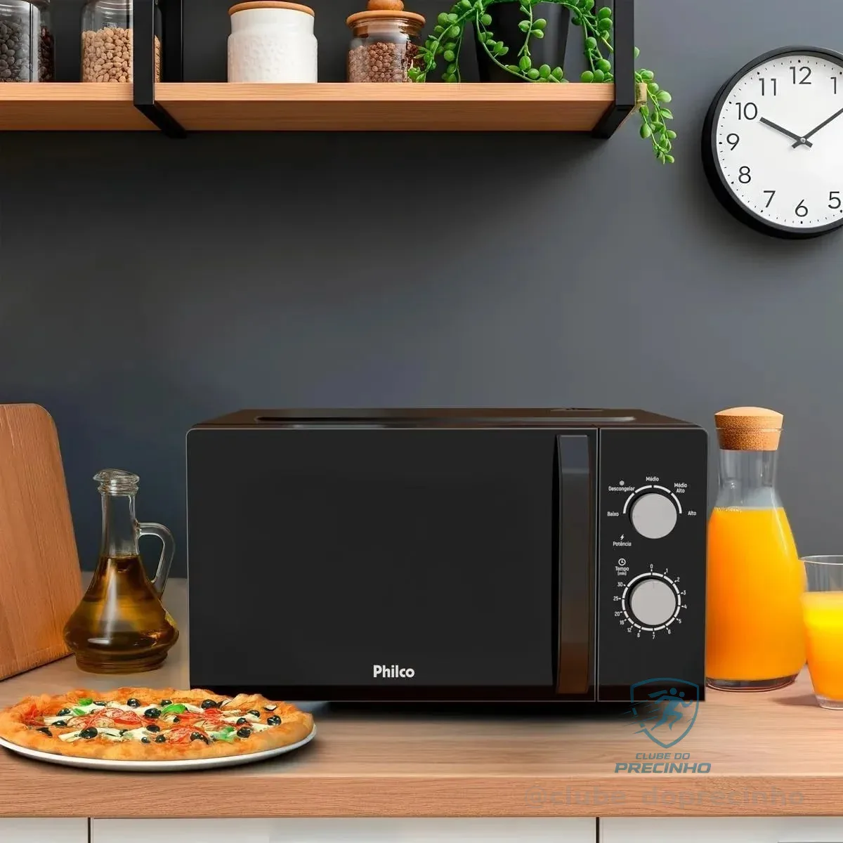Micro-ondas Philco 20l Preto Painel Mecânico Pmo23m 127v