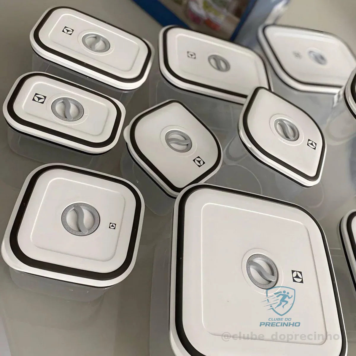 Potes Herméticos Electrolux de Plástico Cinza Escuro Retangular com 8 Unidades