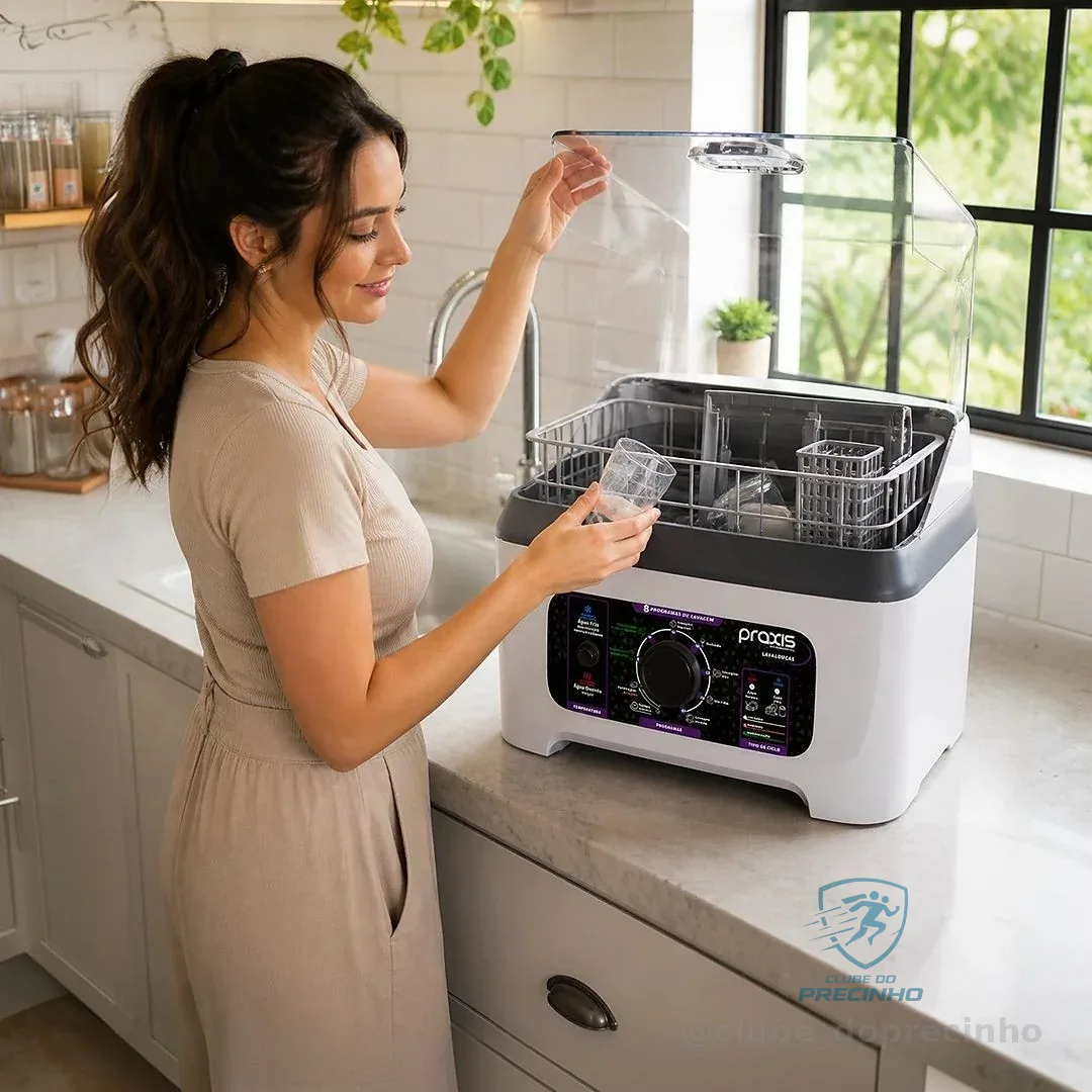 Lava Louças Portátil Praxis 8 Programas 3l Capacidade Cor Branco 127v