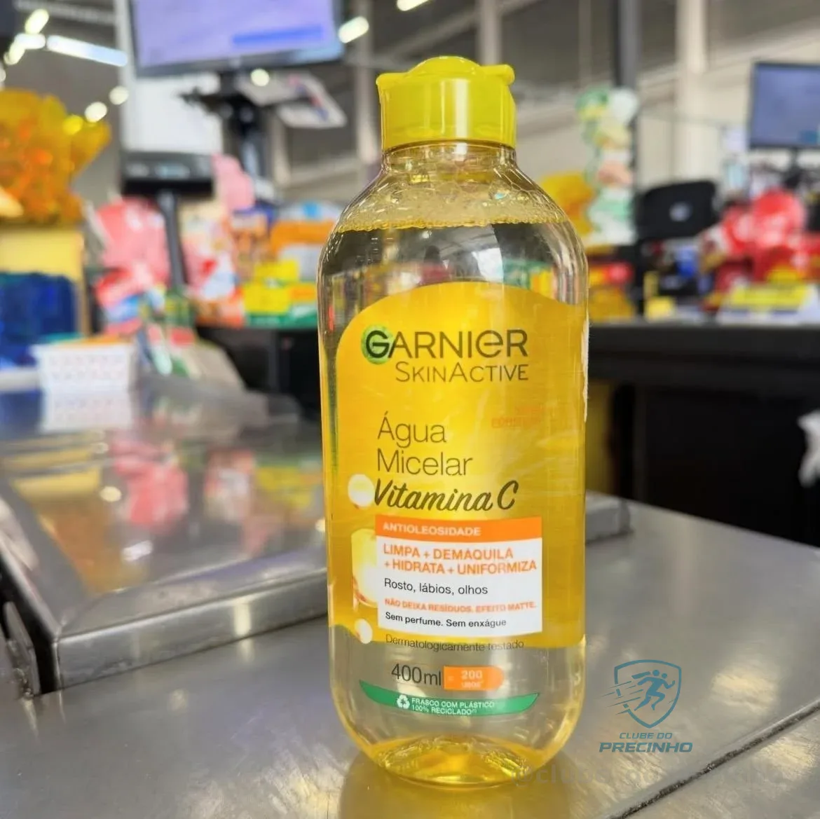 Garnier SkinActive, Água Micelar Antioleosidade com Vitamina C, Remove a Maquiagem e Ilumina a Pele com Ação Hidratante, Tonificante e Fórmula Oil Free, 400ml