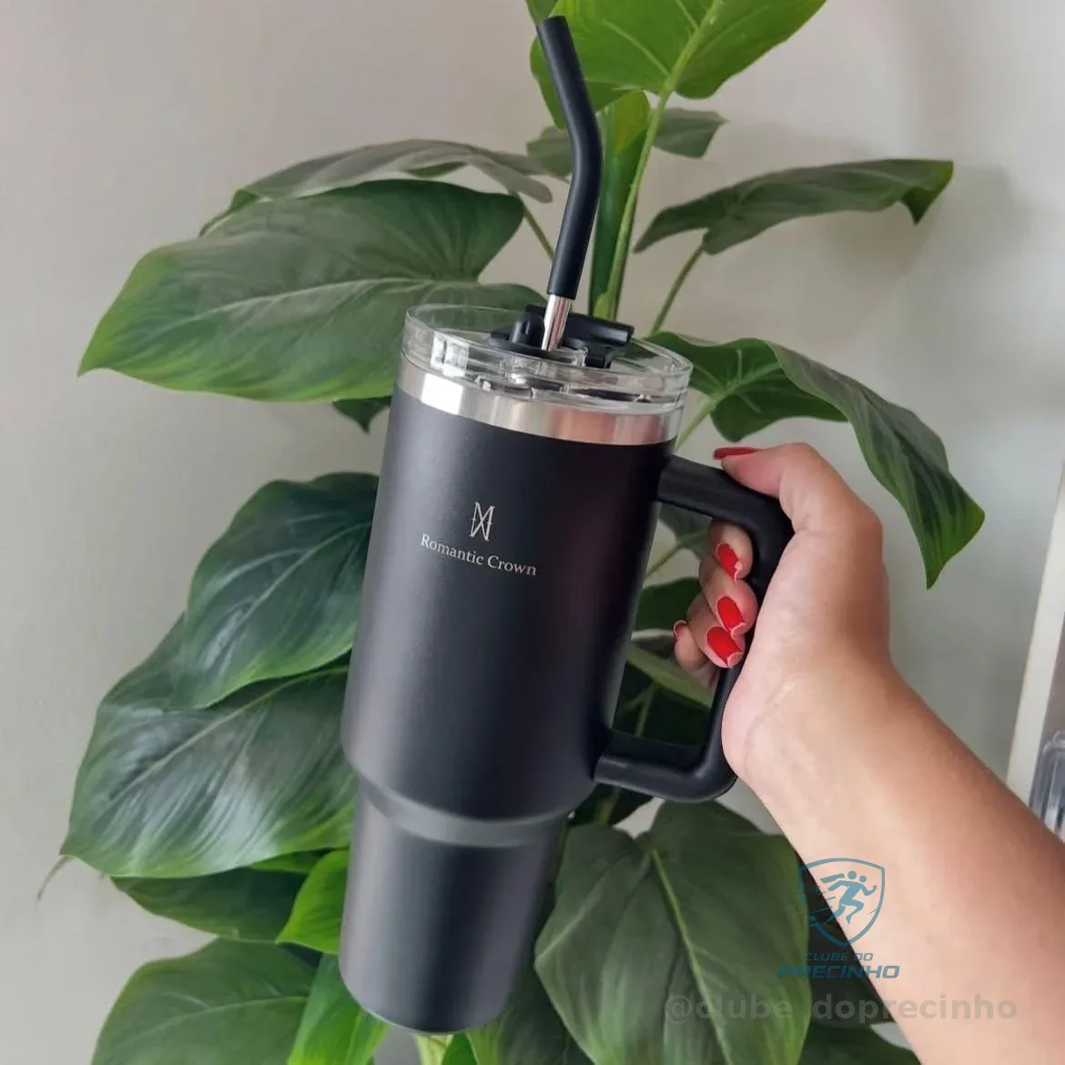 Copo Térmico Gigante 1,2l Inox Com Tampa E Inox Canudo