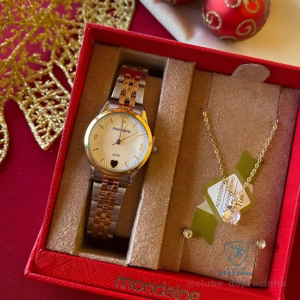 Kit Relógio Mondaine Bicolor Feminino 32795lpmkbe3k1