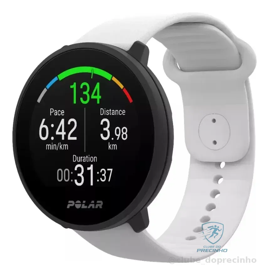Relógio Esportivo Polar Unite Branco Preto Mesh