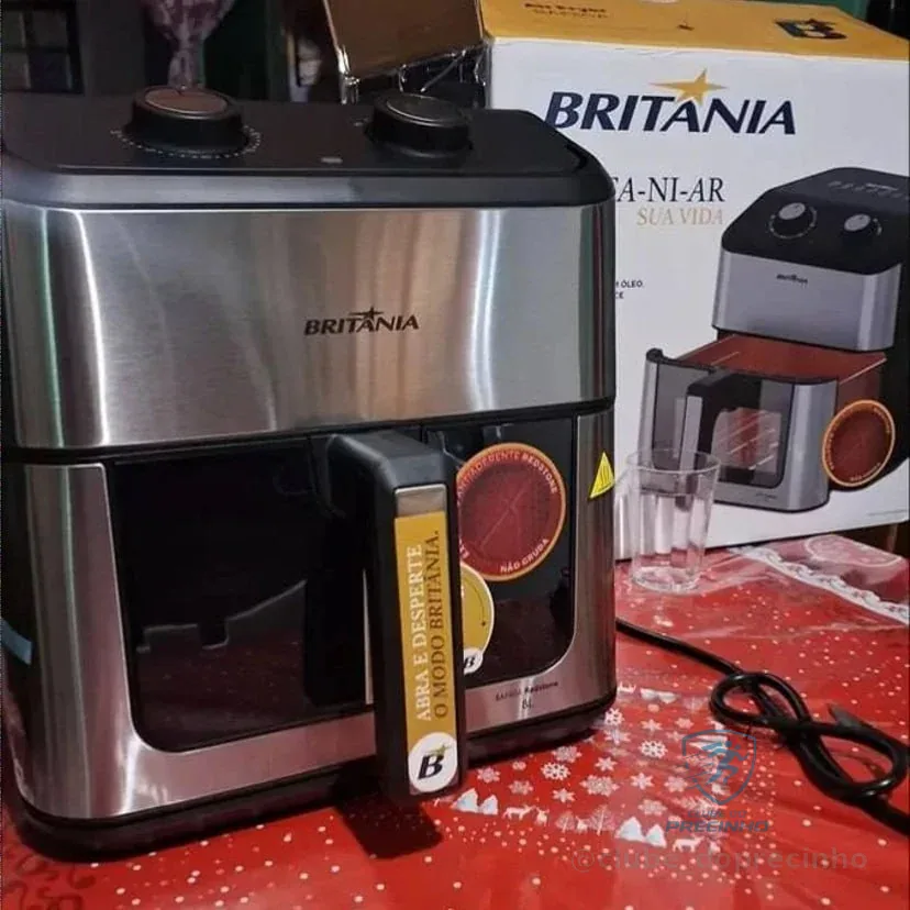 Air Fryer Britânia 8l Redstone Visor Glass Baf80a Preto 127v
