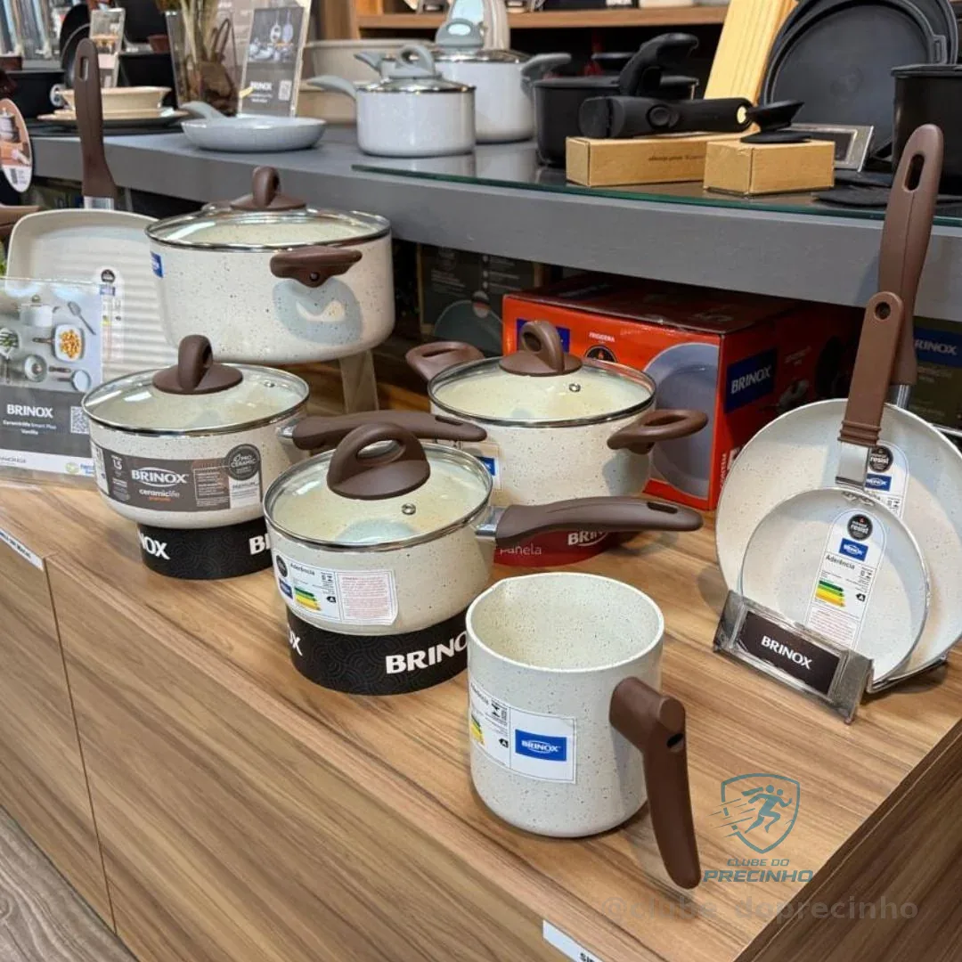 Conj De Panelas 8 Peças Ceramic Life Smart Plus Vanilla - Brinox Baunilha