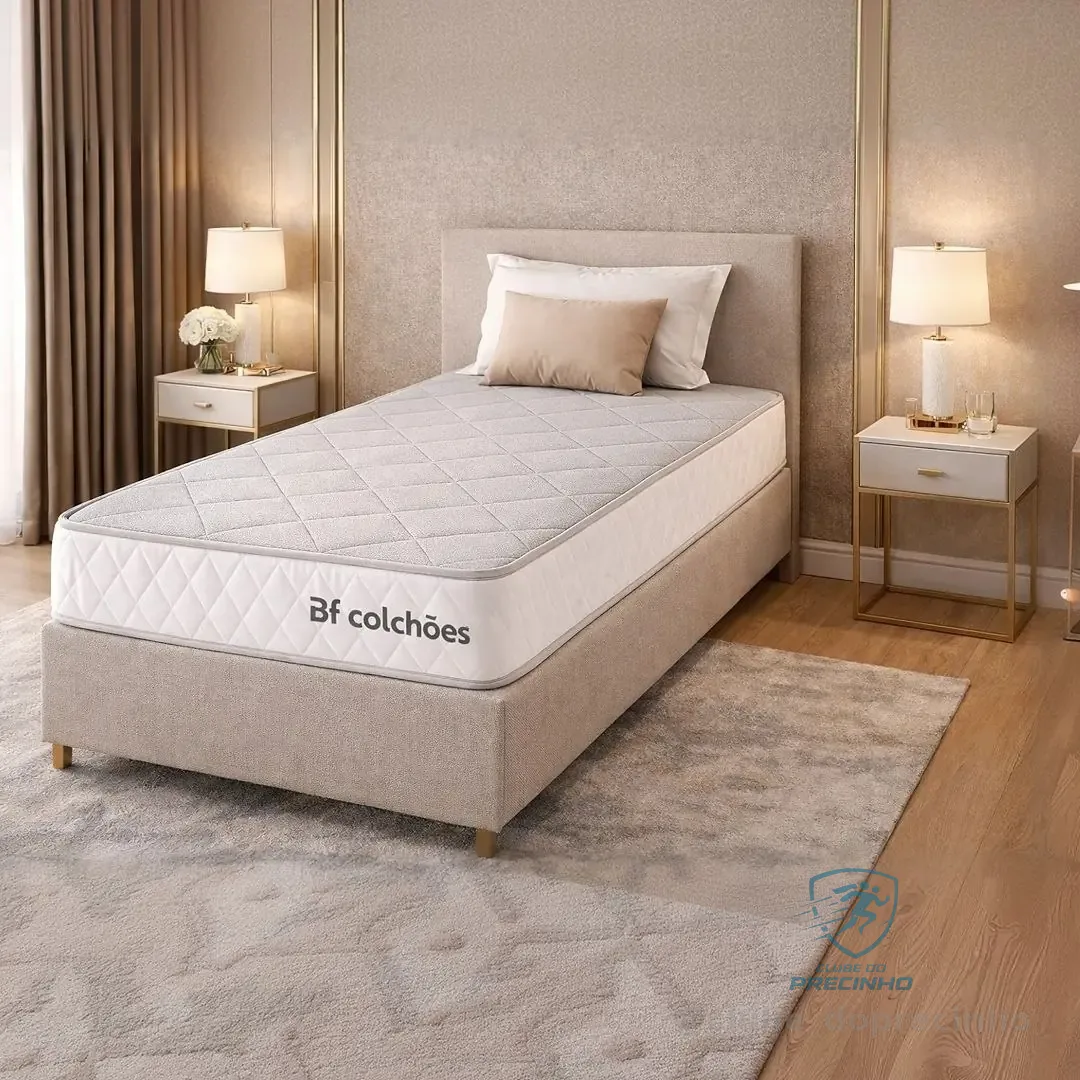 Colchão Solteiro Ortopédico De Espuma D33 A Vácuo 88x188cm Bf Colchões Branco