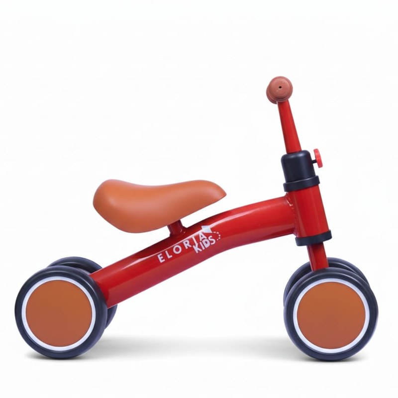 Bicicleta de Equilíbrio Infantil Sem Pedal – Para Crianças a Partir de 1 Ano | Desenvolve Coordenação Motora e Equilíbrio | Leve, Segura e Ideal Para Uso Interno e Externo (Vermelho)