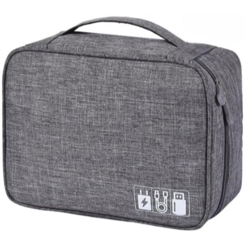 Bolsa Organizador de Cabos e Fios Acessórios Eletrónicos para Viagem(Cinza)