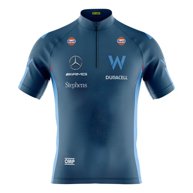 Camisa Para Ciclista F1 Williams Speed Com Bolsos Uv 50+