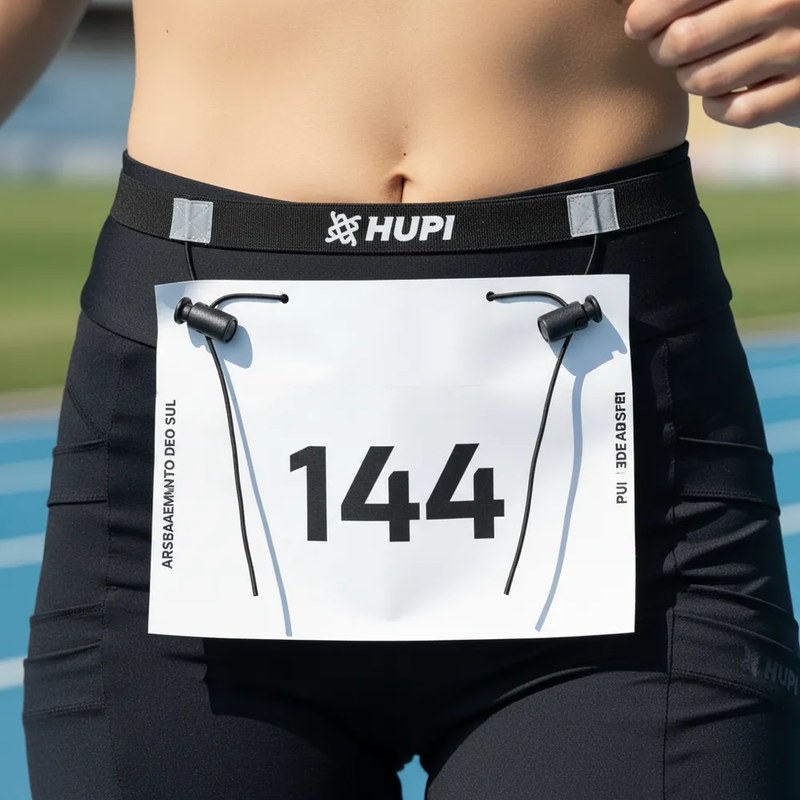 Cinto Porta Número Para Corrida Hupi Elástico Ajustável Preto