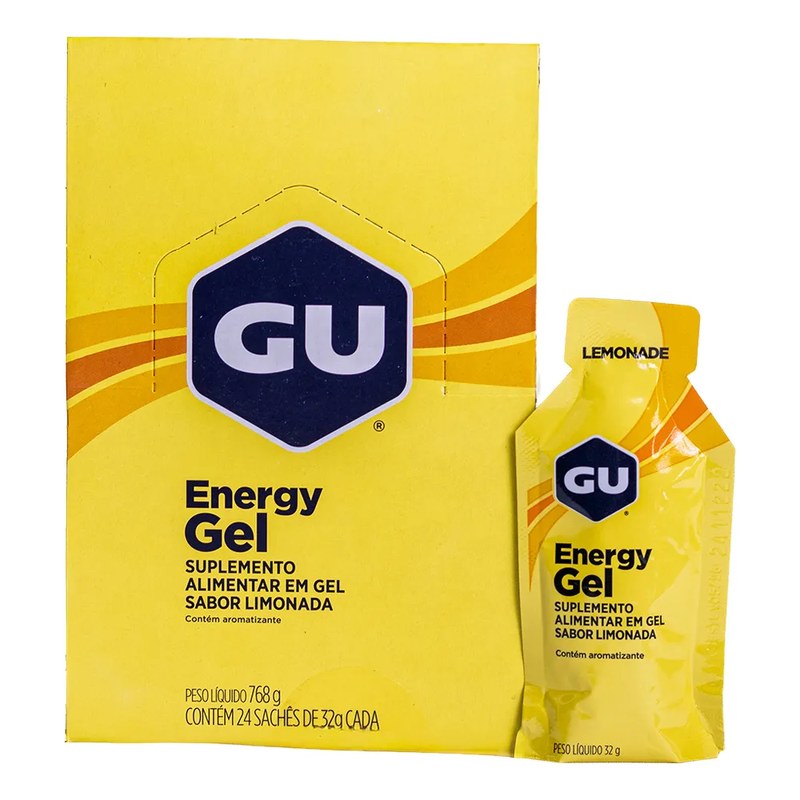 Gu Energy Gel Carbo Caixa 24 Sachês Sabor Limão Limonada