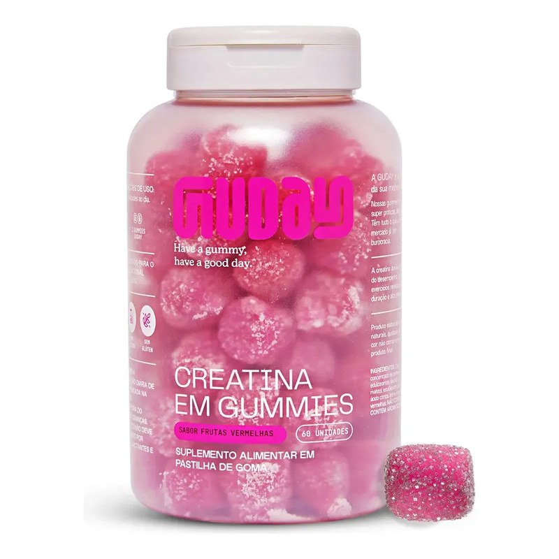 Guday Creatina Monohidratada Gummies 60 Un Frutas Vermelhas