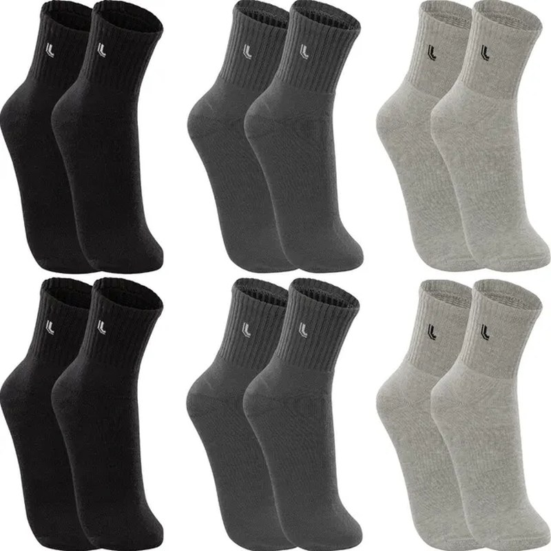 Kit 6 Pares Meias Lupo Cano Médio Esportivas Academia