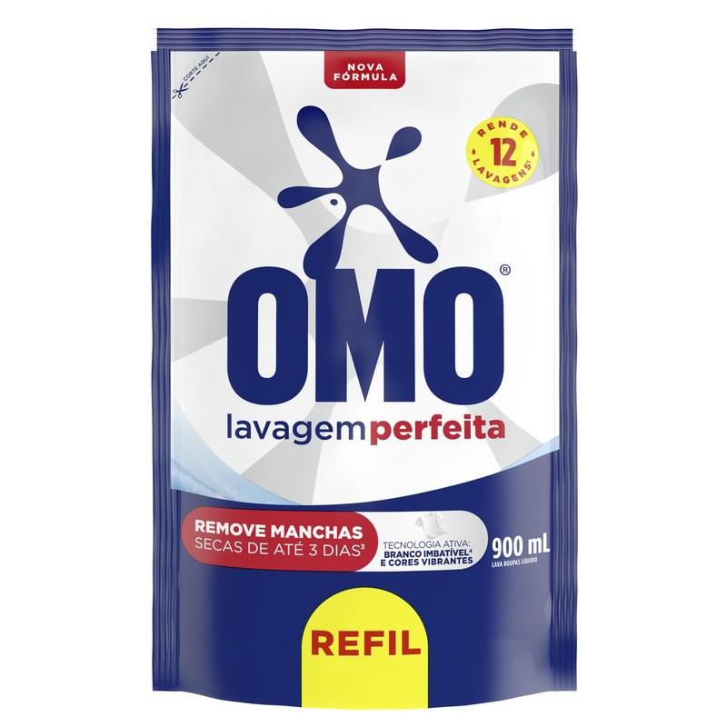 OMO Sabão Líquido Refil Omo Lavagem Perfeita Refil 900Ml