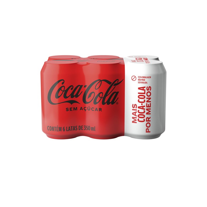 Pack de Coca-Cola sem Açúcar 350Ml 6 unidades