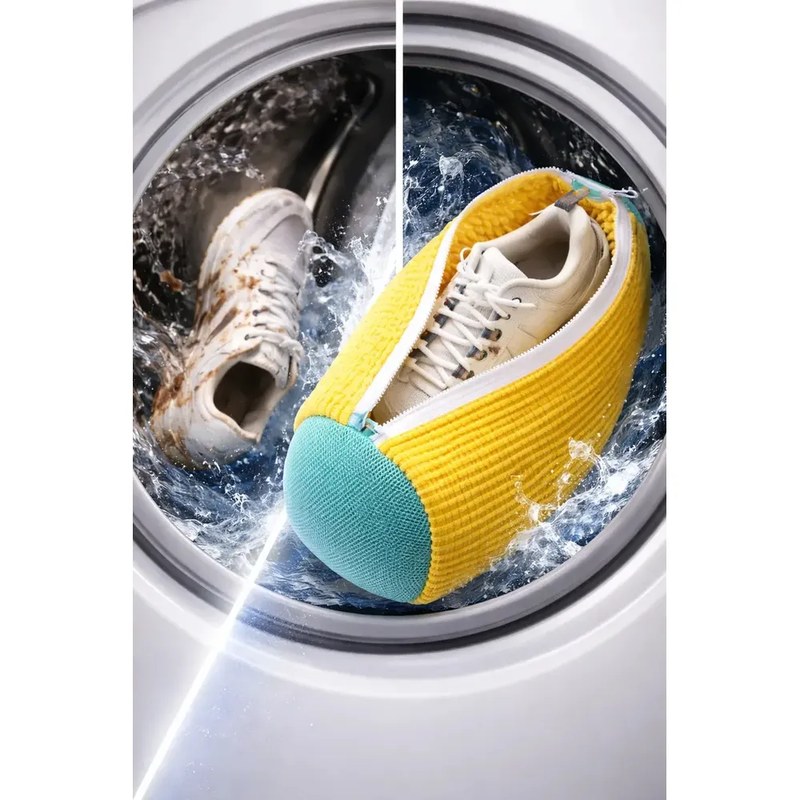 Saco Para Lavar Tênis E Sapato Na Máquina Com Zíper De Poliéster Aleatória