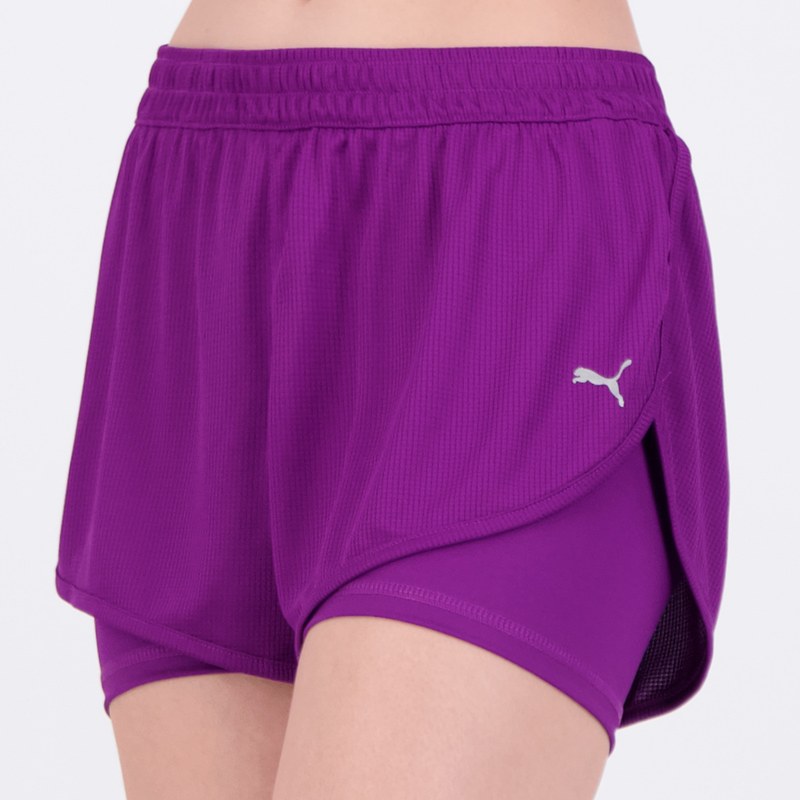 Shorts Puma 2 In 1 Feminino Roxo - FutFanatics