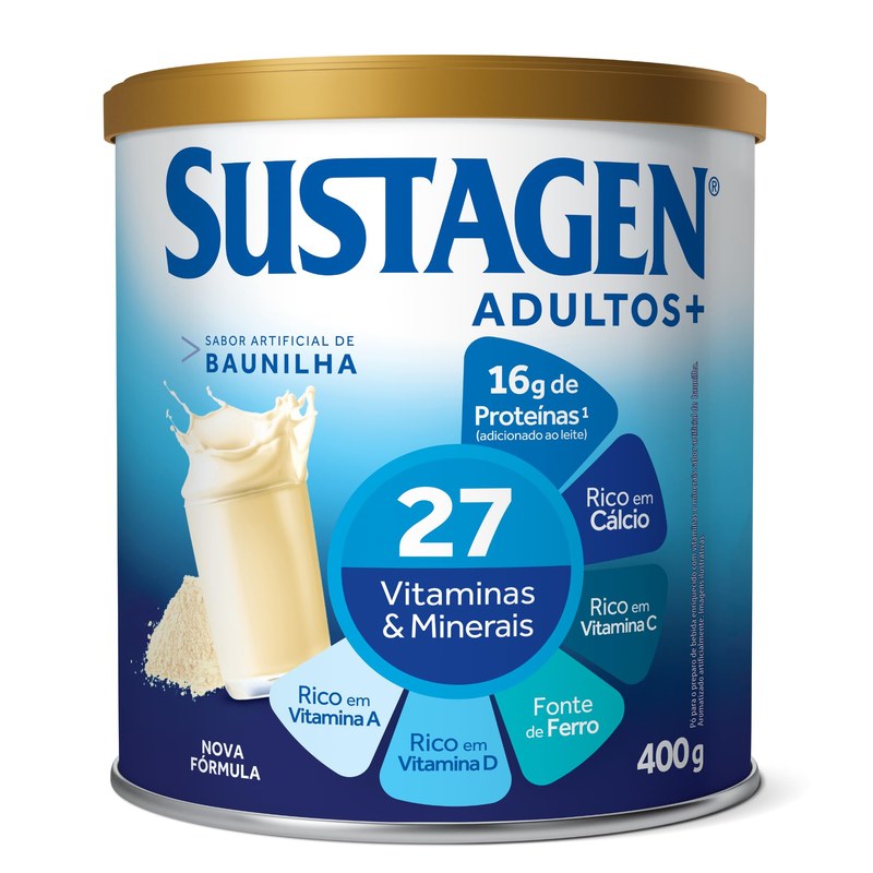 Sustagen N&E Complemento Alimentar Sustagen Adultos+ Sabor Baunilha - Lata 400G