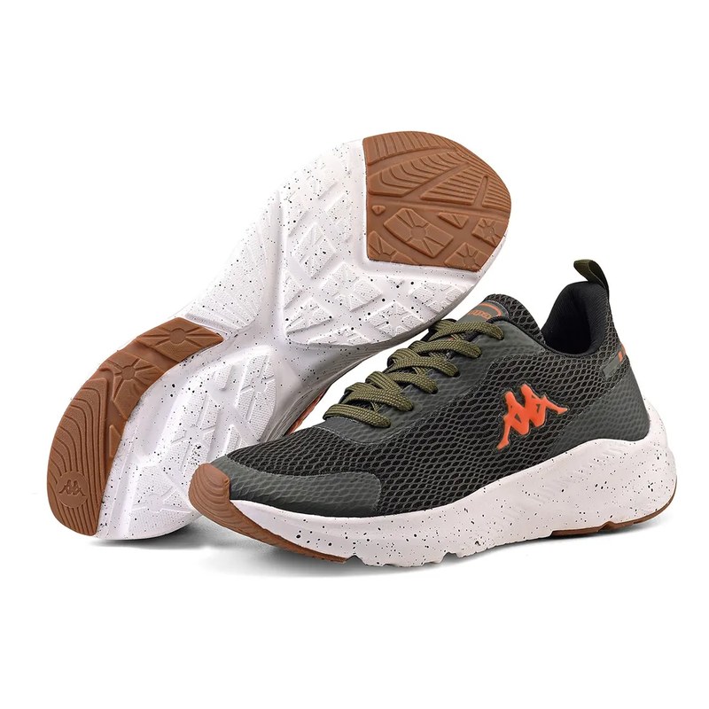 Tênis Kappa Sparta Original Confortável  Caminhada Verde-laranja 