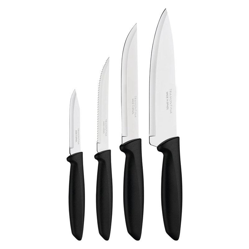 Tramontina JOGO FACAS INOX 4PC PLENUS PRE, Preto