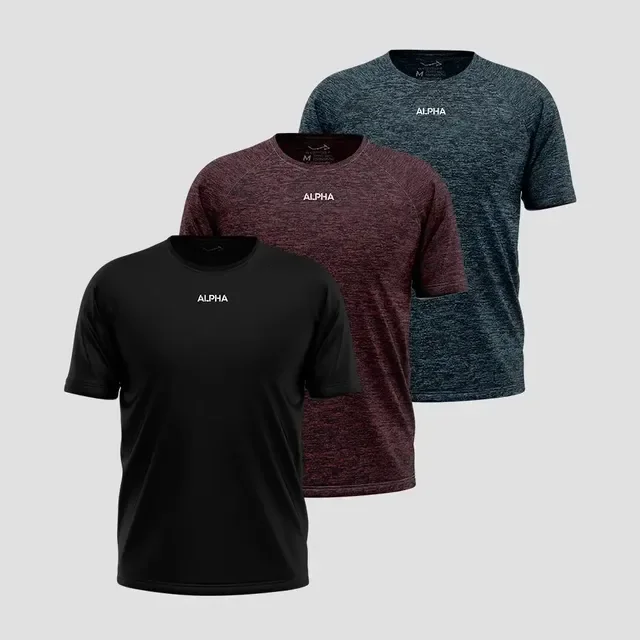 Kit 3 Camisetas Dry Alpha Masculina