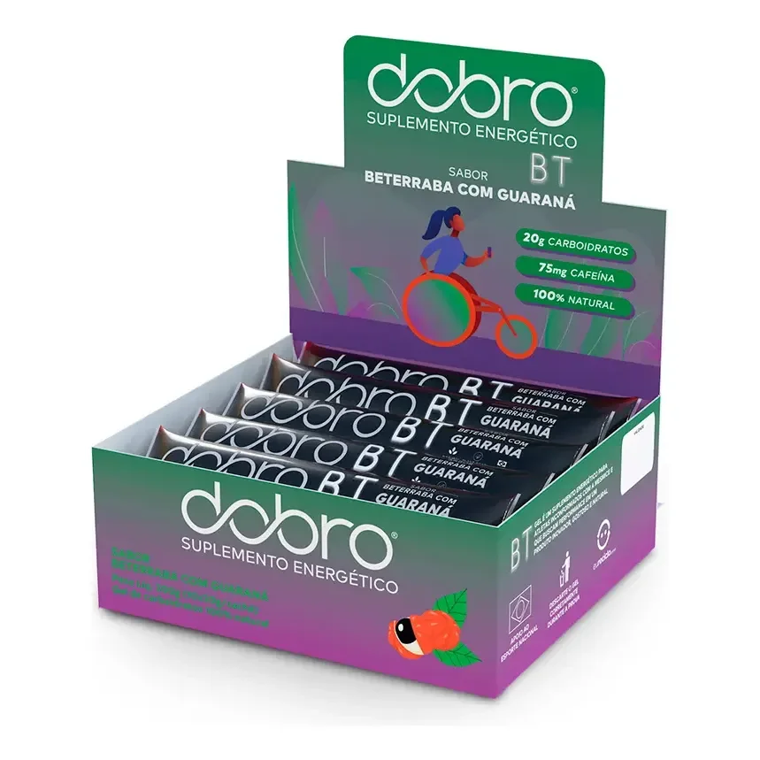 Suplemento Energético Beterraba Com Guaraná, 10x30g - Dobro Sabor Beterraba Com Guaraná Guaraná Com Cafeína