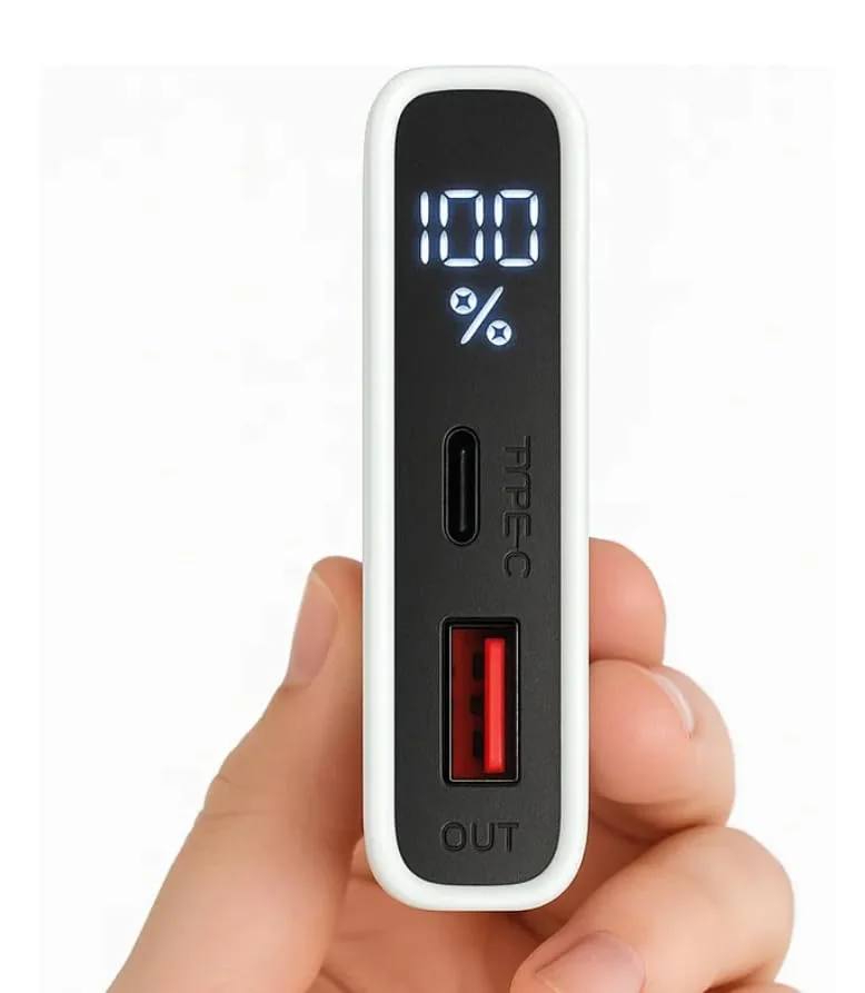 Power Bank 10000 mAh, Carregador Portátil Turbo 22,5W, Display de Led Indicador de Bateria