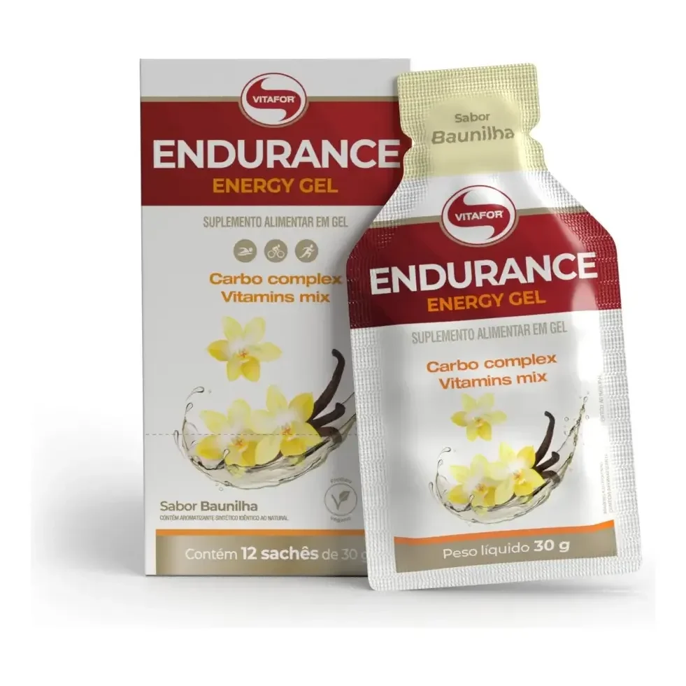 Suplemento Endurance Energy Gel Baunilha 12 Sachês Vitafor Baunilha