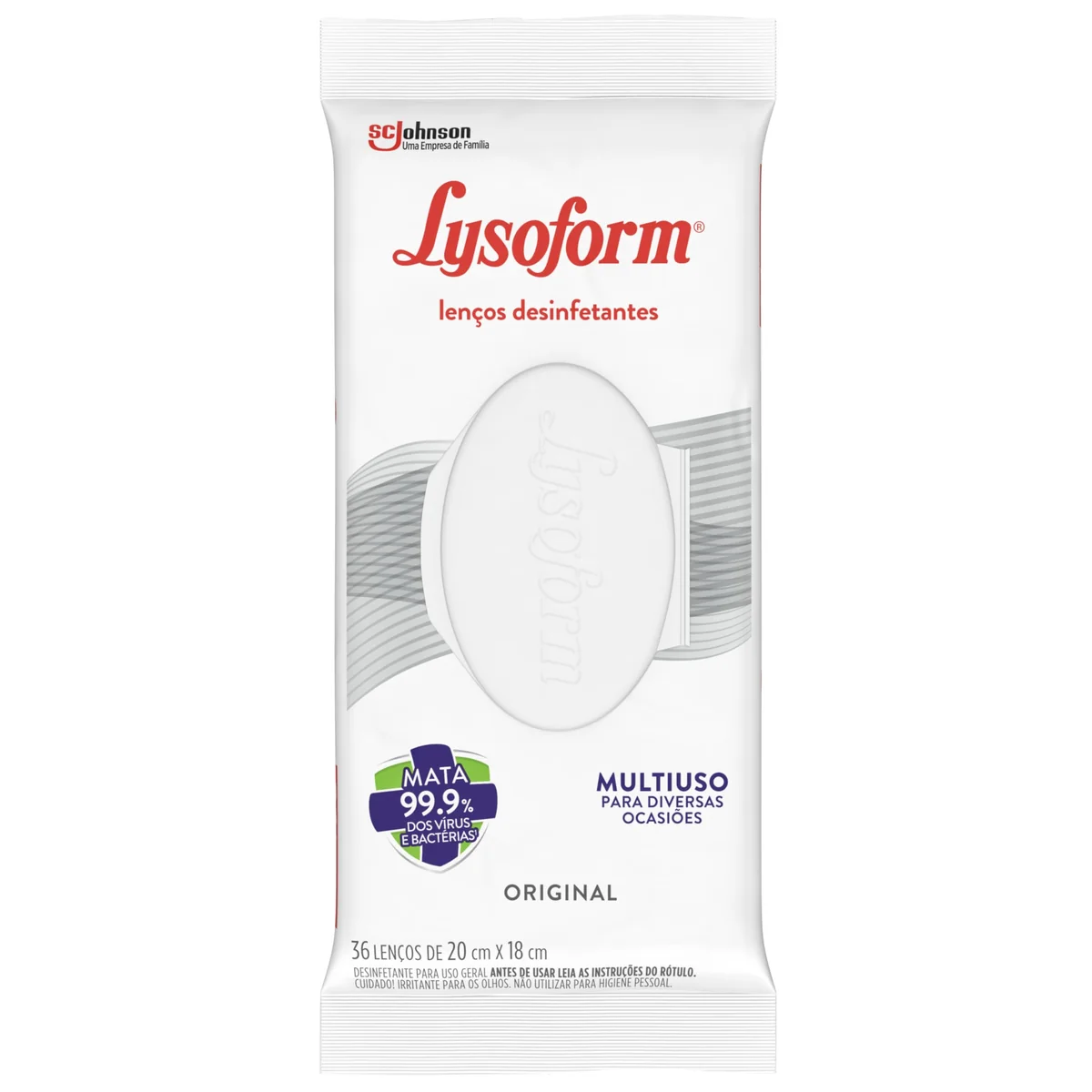 Lysoform Original, Lenço Umedecido Desinfetante Multiuso, 36 unidades