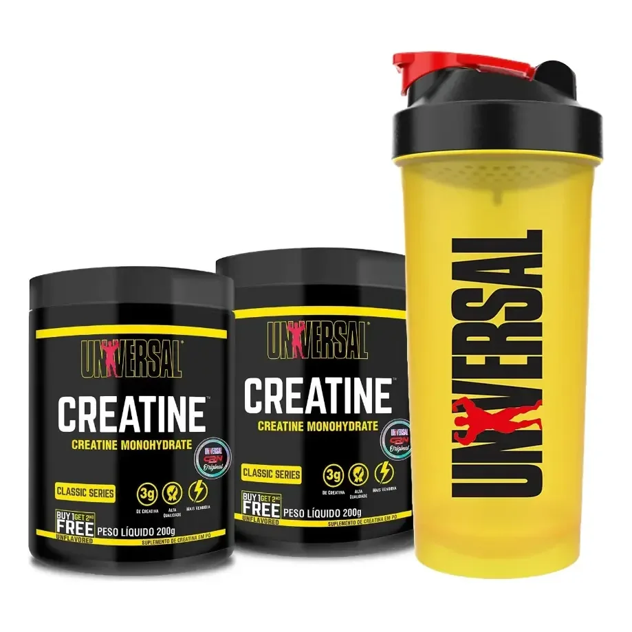 Creatina Monohydrate Universal Nutrition Em Pó 200g Com Coqueteleira Sem Sabor