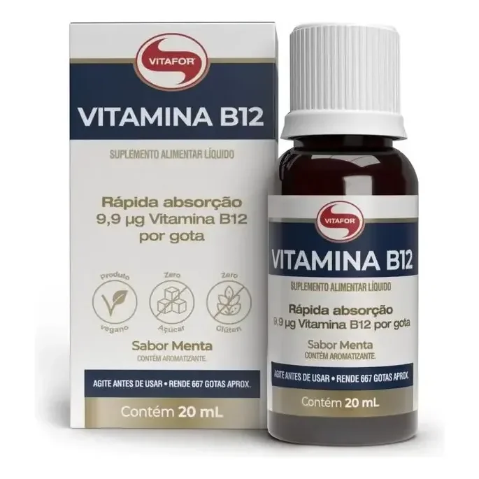 Vitamina B12 Líquida Vitafor Sabor Menta De 20 Ml
