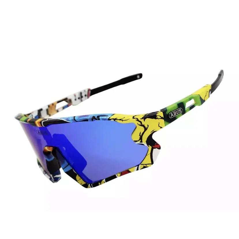 Óculos Esportivo Abus Y1, Armação TR-90, 5 lentes (sendo 1 polarizada), UV400