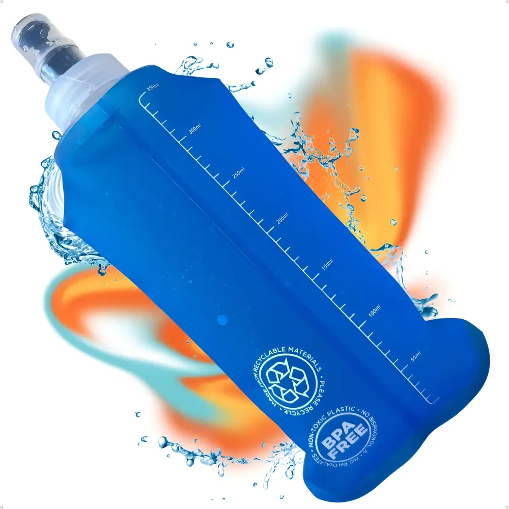 Garrafa Hiratação Silicone Soft Flash 350ml Dobrável