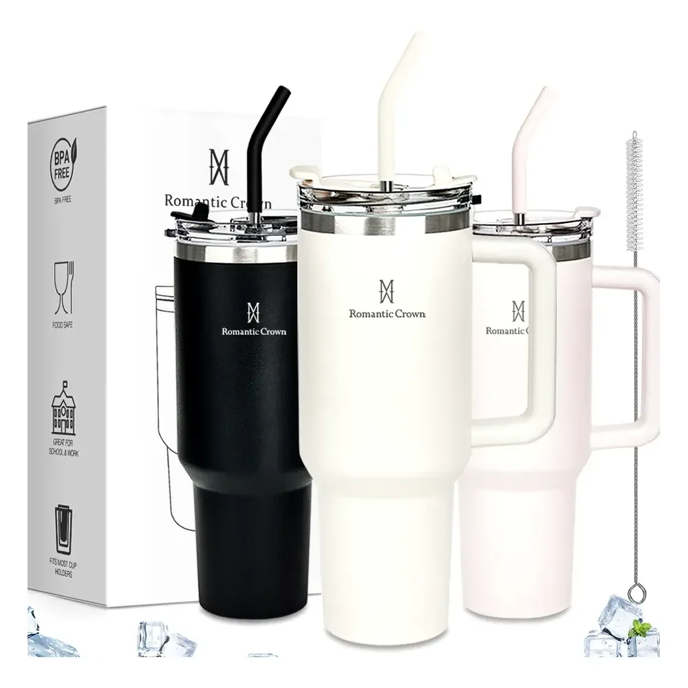 Copo Térmico Gigante 1,2l Inox Com Tampa E Inox Canudo Cor Branco Cor Pura / Material Fosco