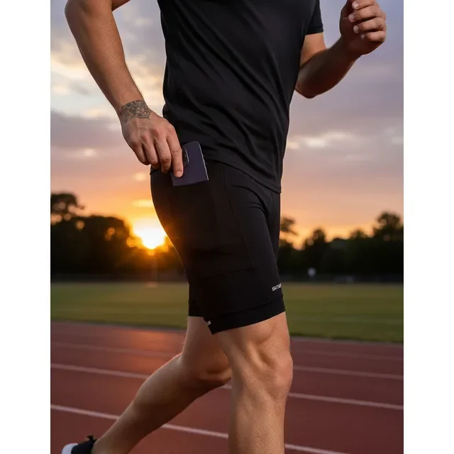 Bermuda Corrida 6 Bolsos Masculina Preto Snugg Wear