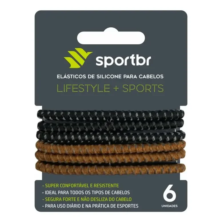 Elástico Para Cabelo De Silicone Emborrachado Mix-sportbr Preto E Marrom (mix) Liso