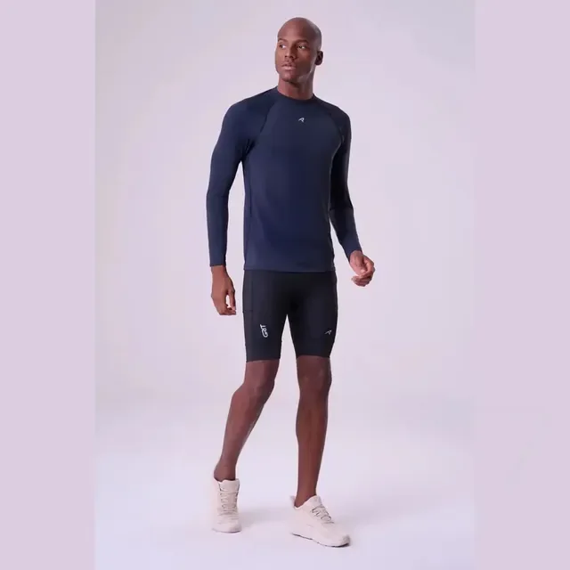Bermuda Masculina Corrida Preta 6 Bolsos Authen Grit Bossa