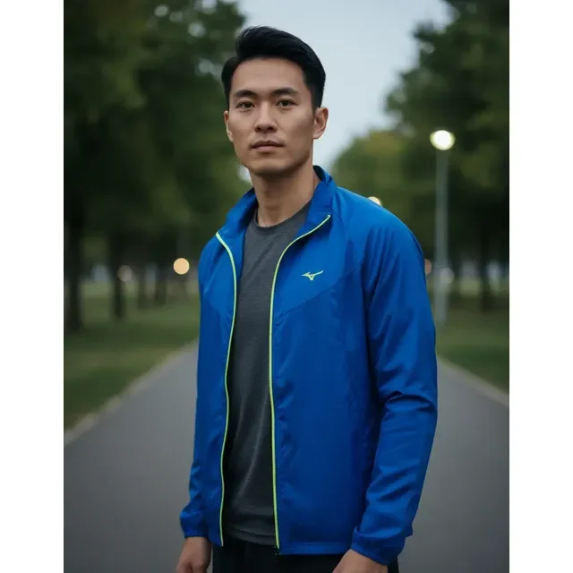 Jaqueta Corta Vento Masculina Mizuno Focus - Azul Web