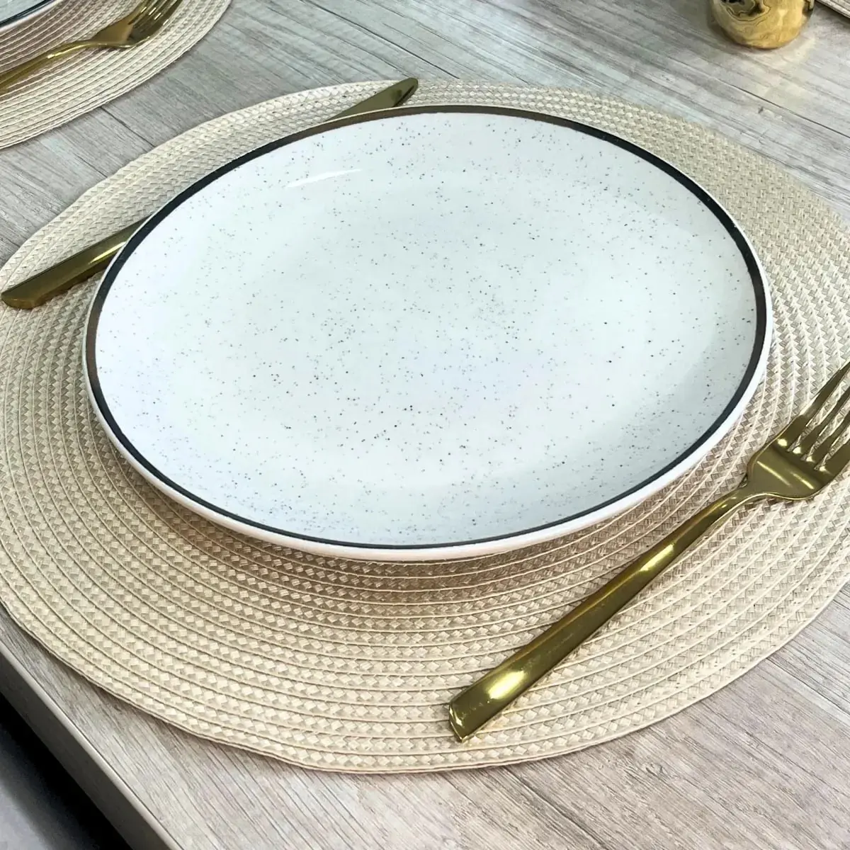 Kit 4 Peças Jogo Americano Suplat Redondo Mesa Posta Jantar Areia Redondo