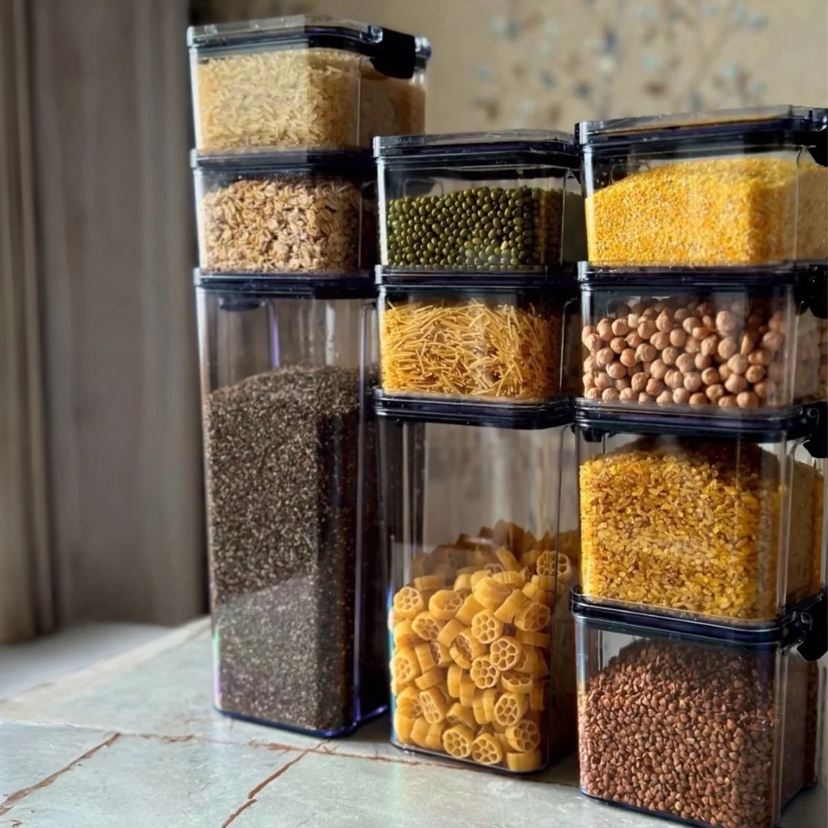 Kit 10 Organizadores Pote Hermético Empilhável Em Acrílico