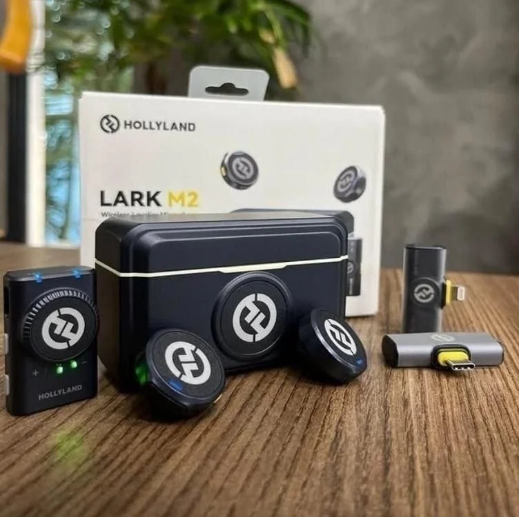 Microfone Hollyland Lark M2 Duo Combo Duplo Para 2 Pessoas Preto