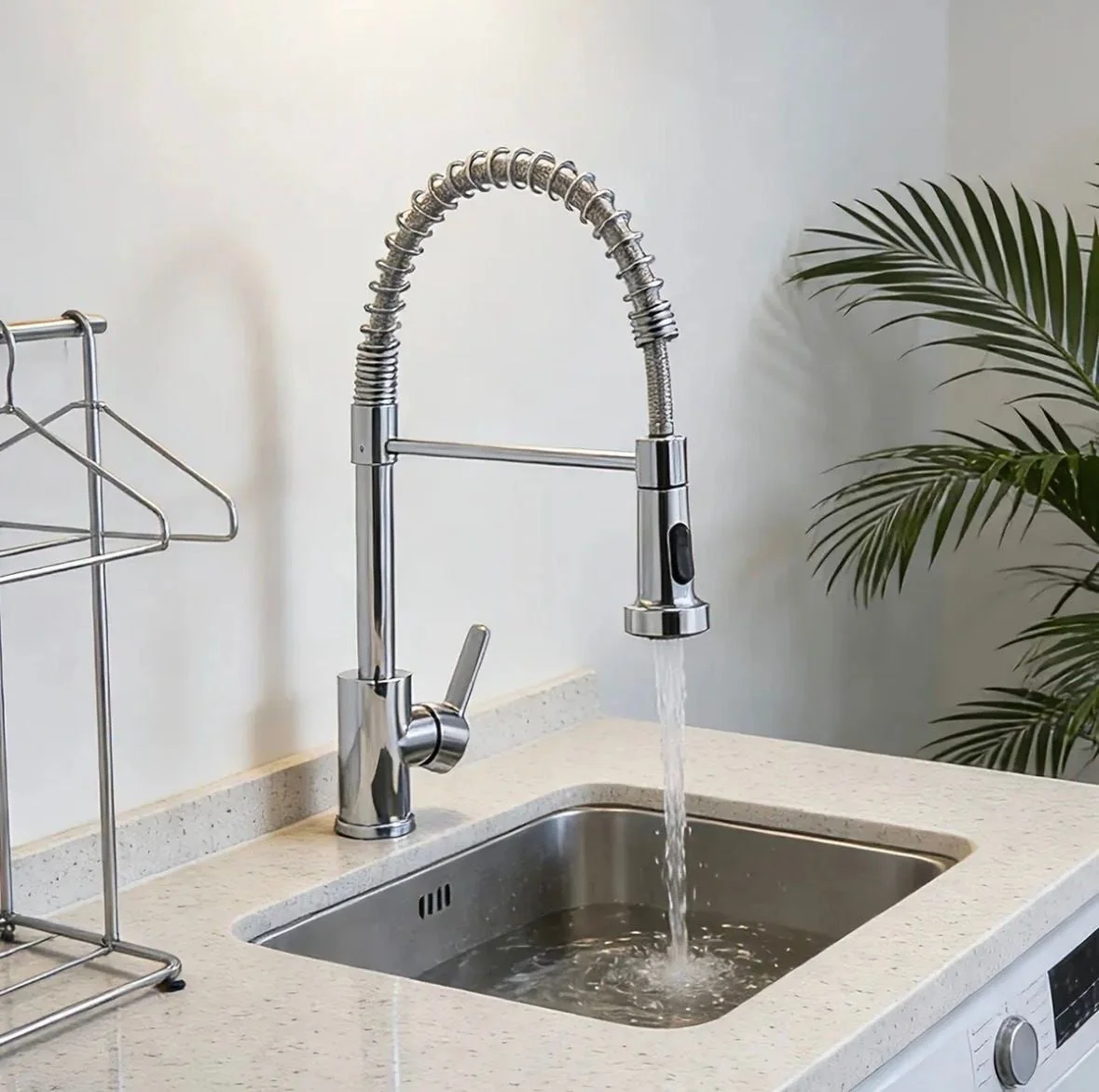 Torneira Aço Inoxidável Hongyu Luxo Flexível Prateado Brilhante