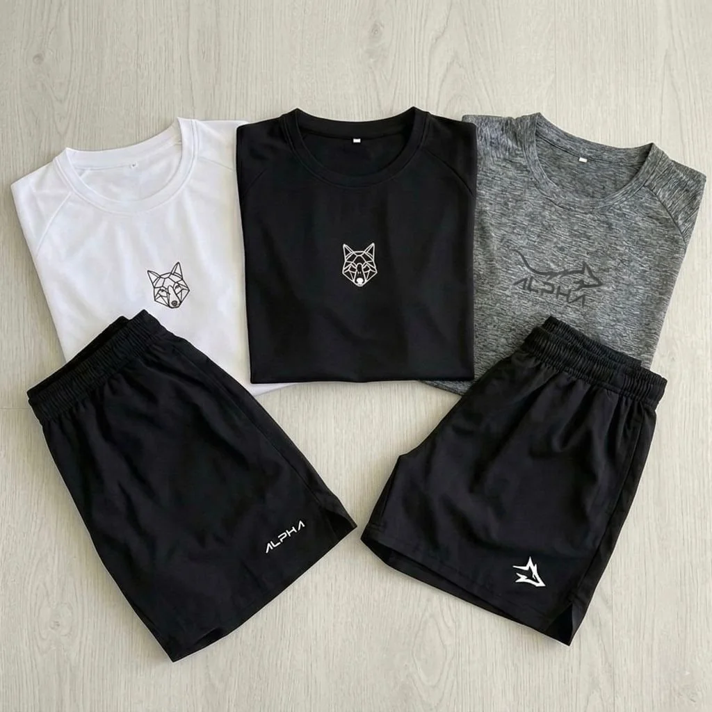 Kit 5 Peças Dry 3 Camisetas e 2 Bermudas Alpha Co