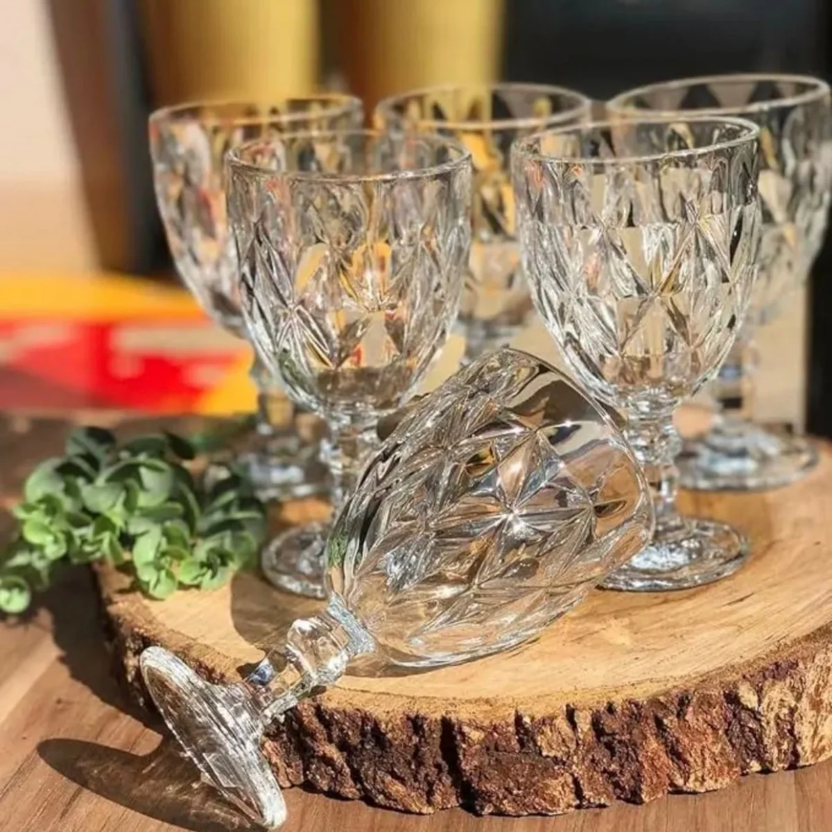 Conjunto De Taças De Vidro 340ml Diamond Line - 6 Peças Transparente