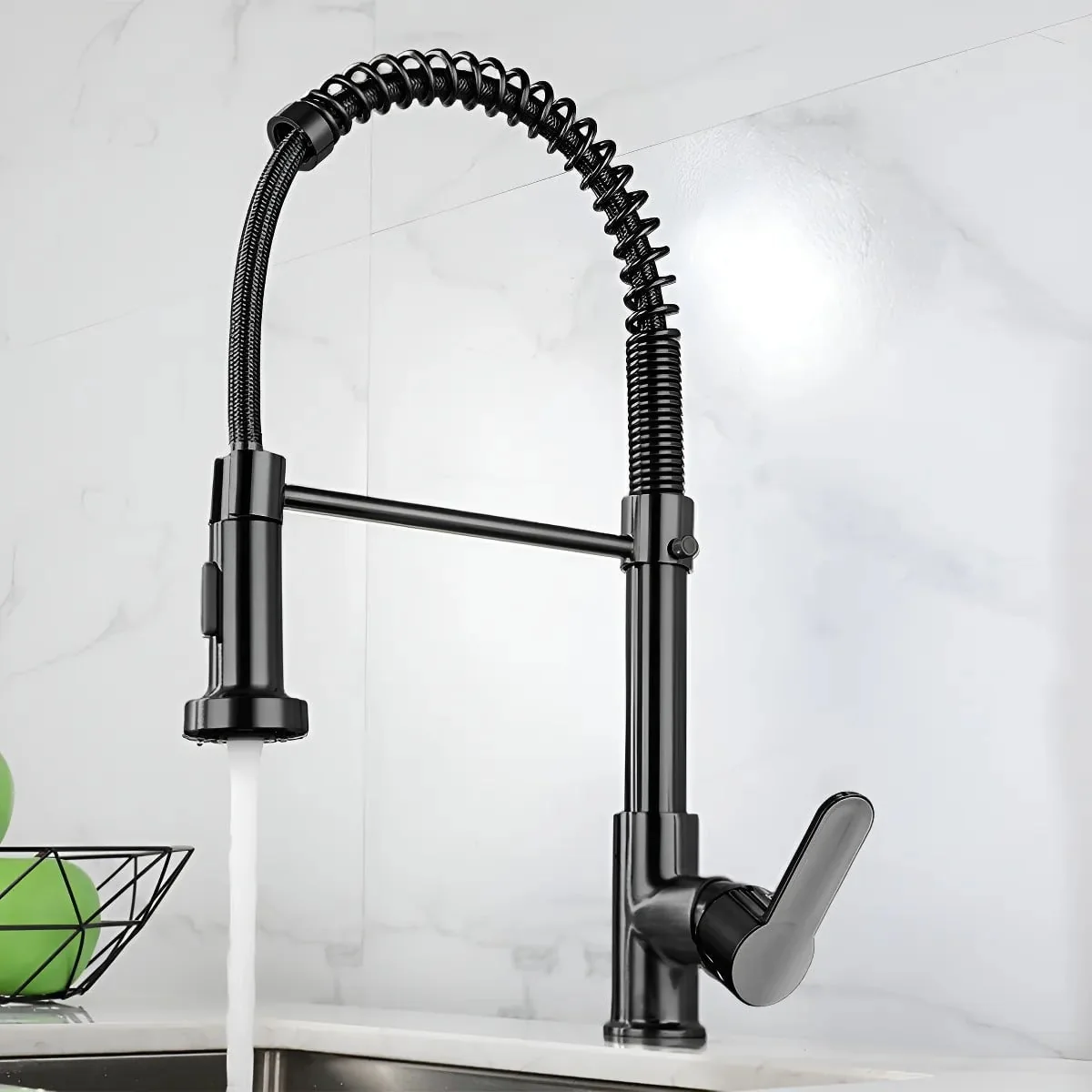 Torneira Cozinha Gourmet Bancada Flexível Monocomando Pia Preto B22-black