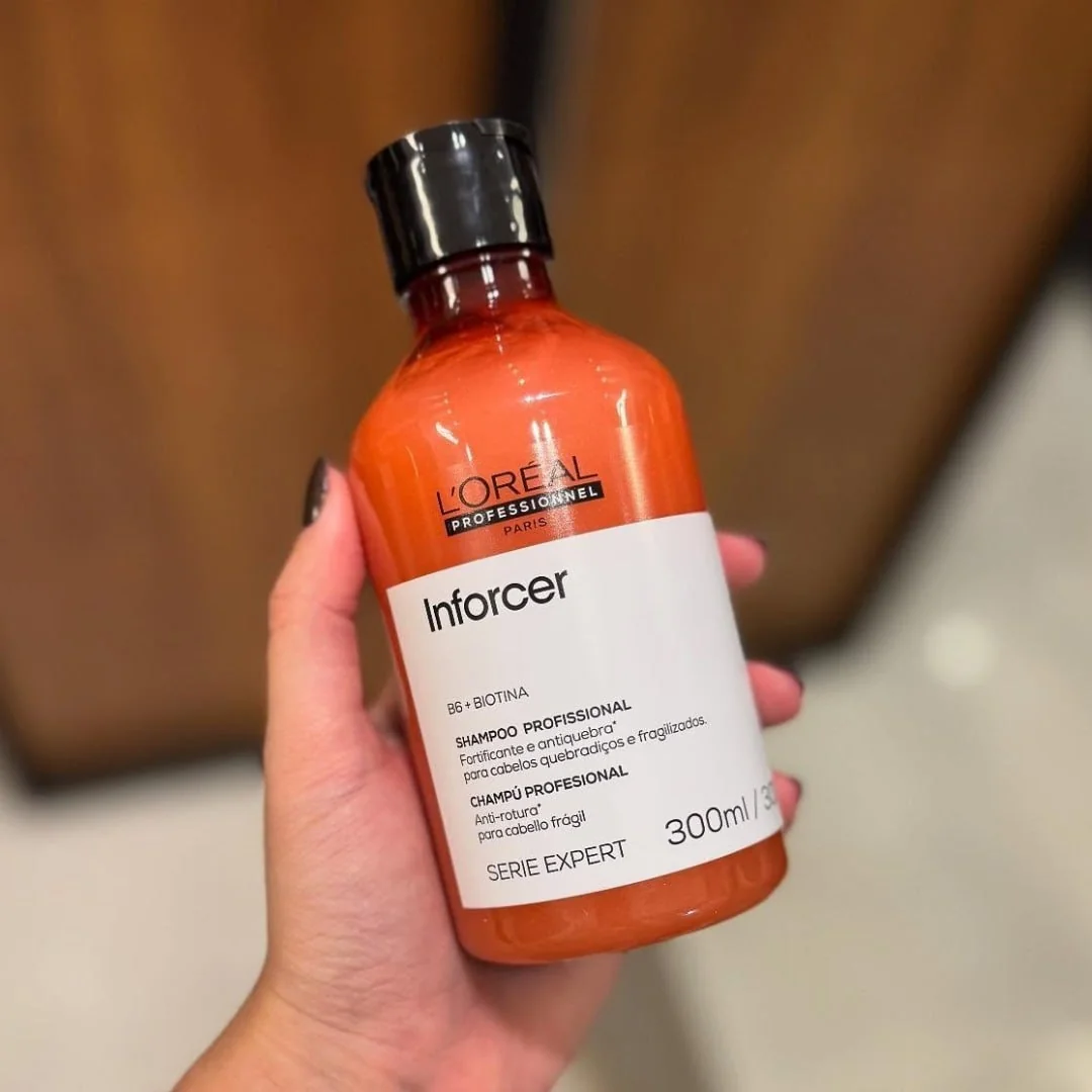 L'Oréal Professionnel Inforcer Shampoo Fortificante Antiqueda por Quebra, Crescimento Saudável Para Cabelos Frágeis e Quebradiços Com Biotina e Vitamina B6, 300ml